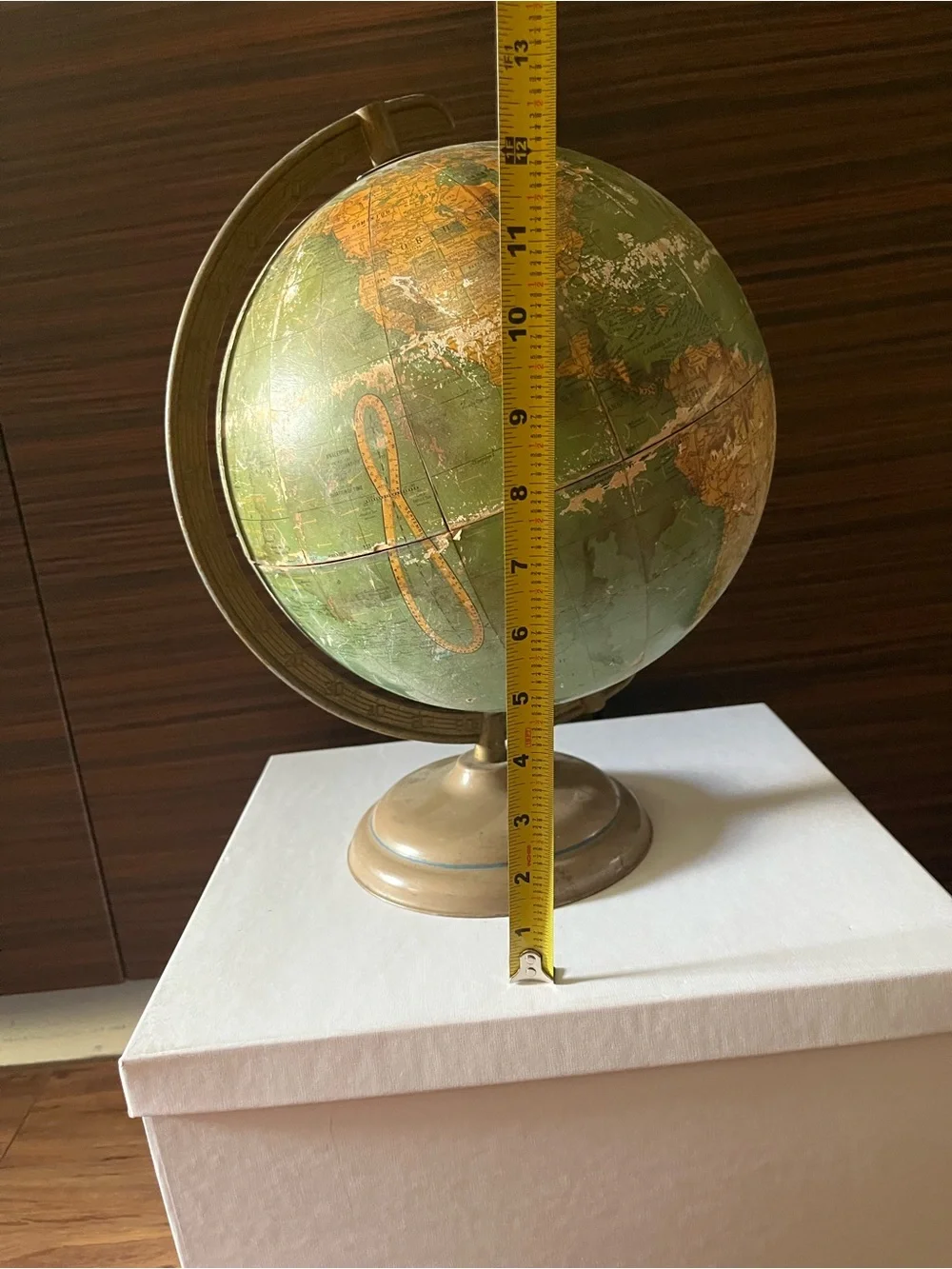 Vintage Green and Brown Decorative Globe - Home Accents